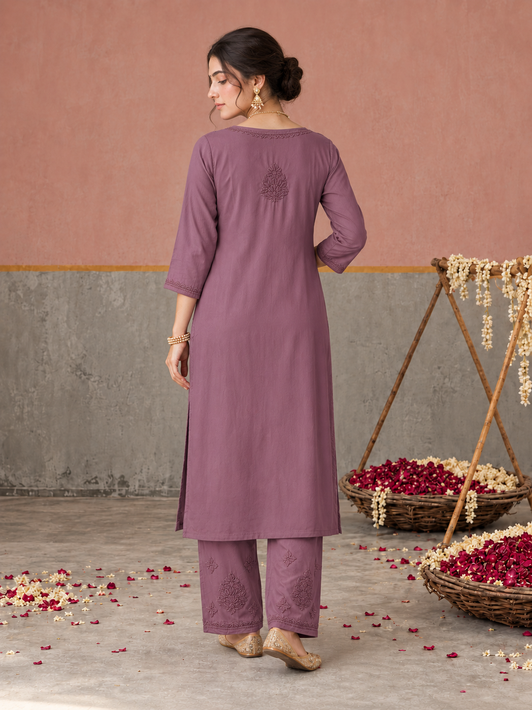 Lajja Chikankari Rayon Co-ord Set