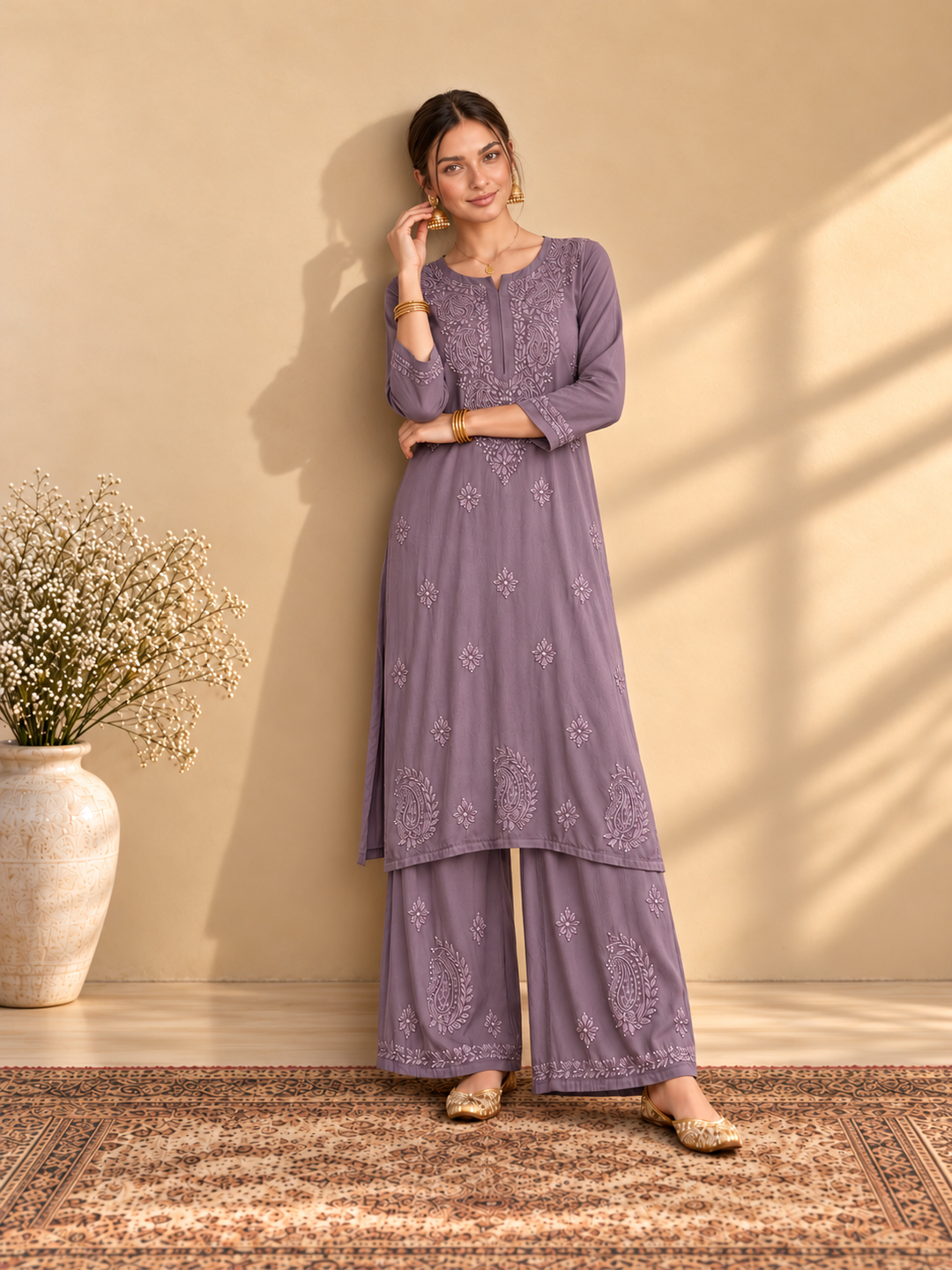 Maryam Chikankari Rayon Co-ord Set