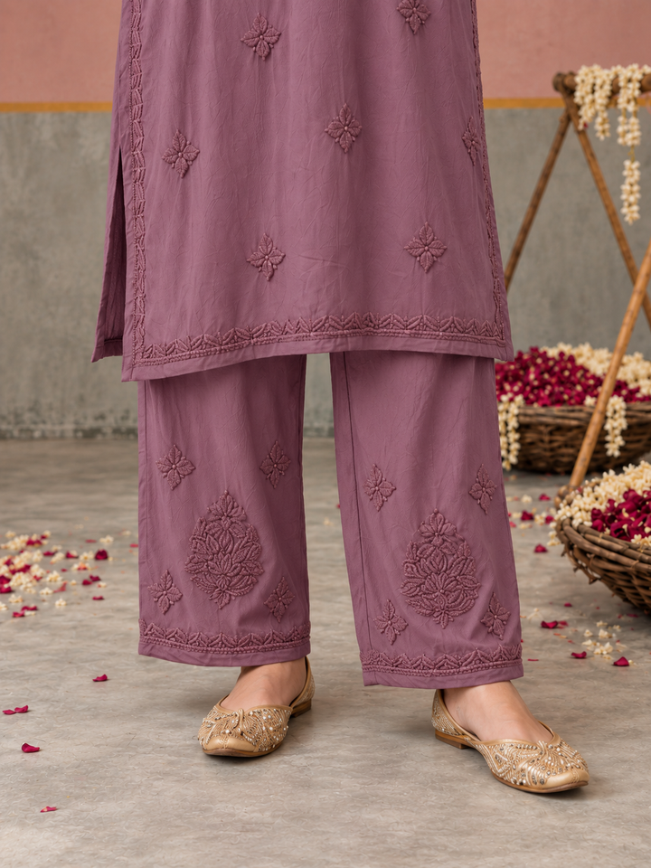 Lajja Chikankari Rayon Co-ord Set