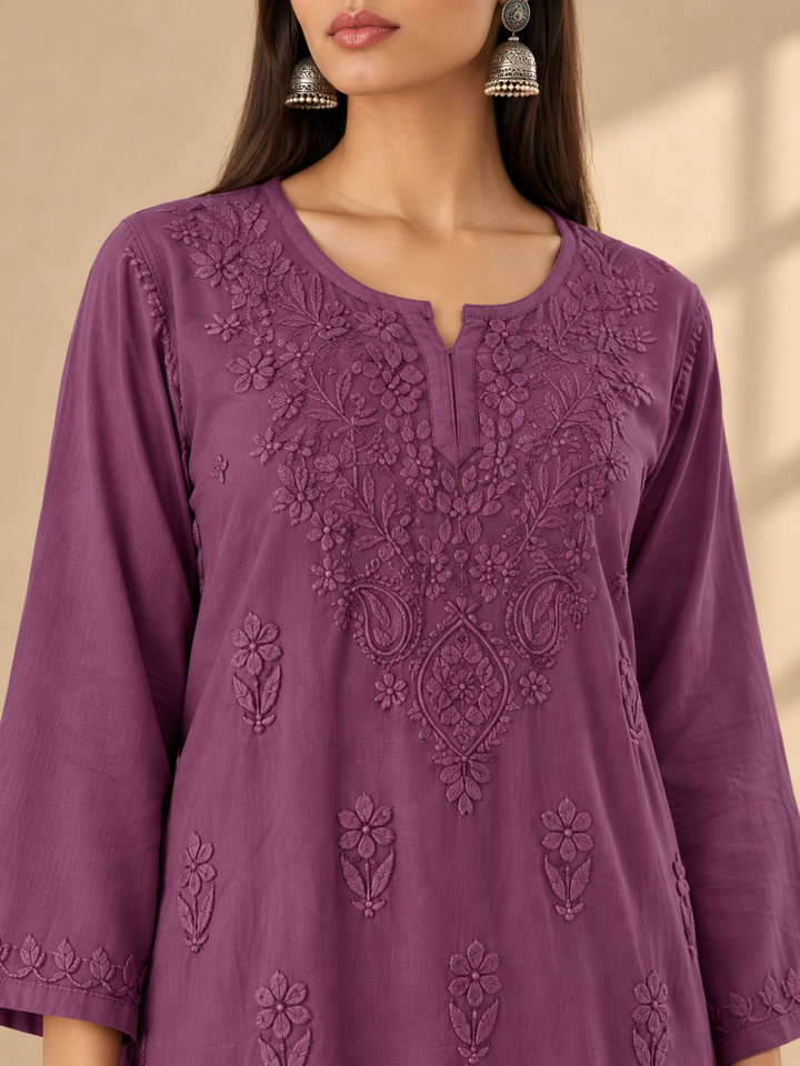 Akira Rayon Short Chikankari Kurti for Women