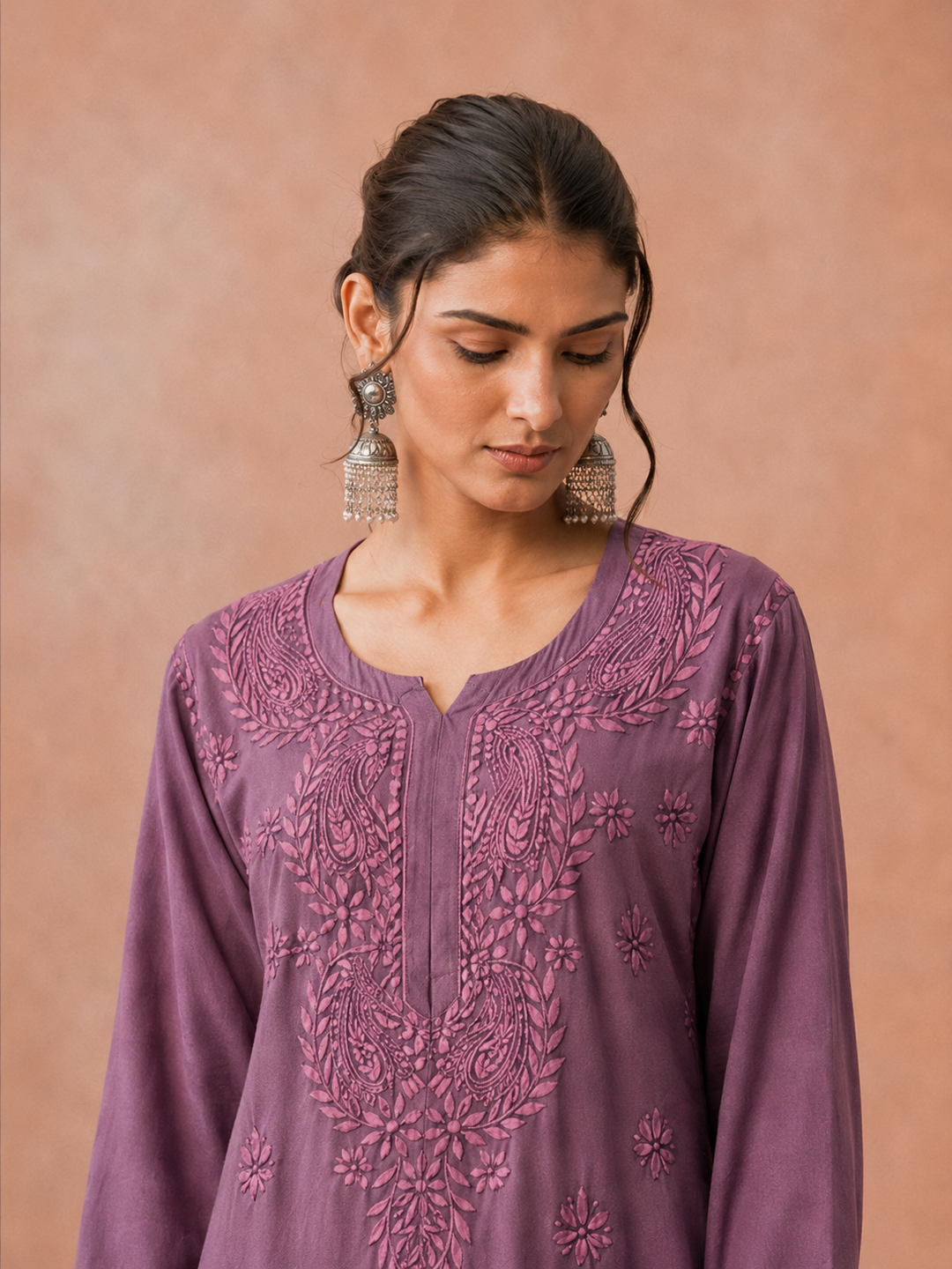 Moksha Rayon Chikankari Straight Kurta