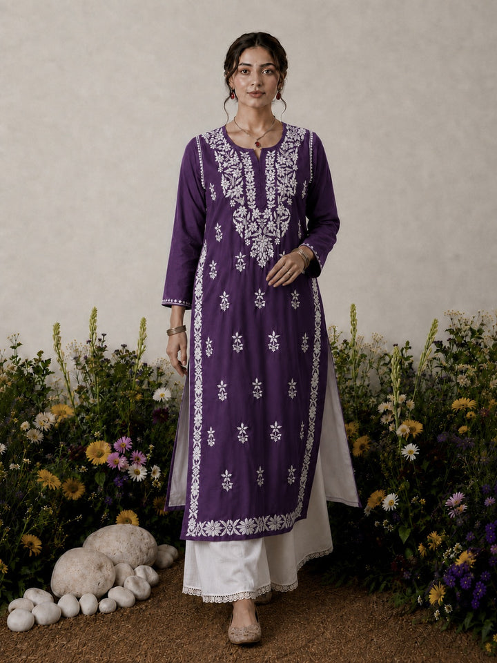Lisa Chikankari Premium Modal Straight Kurta