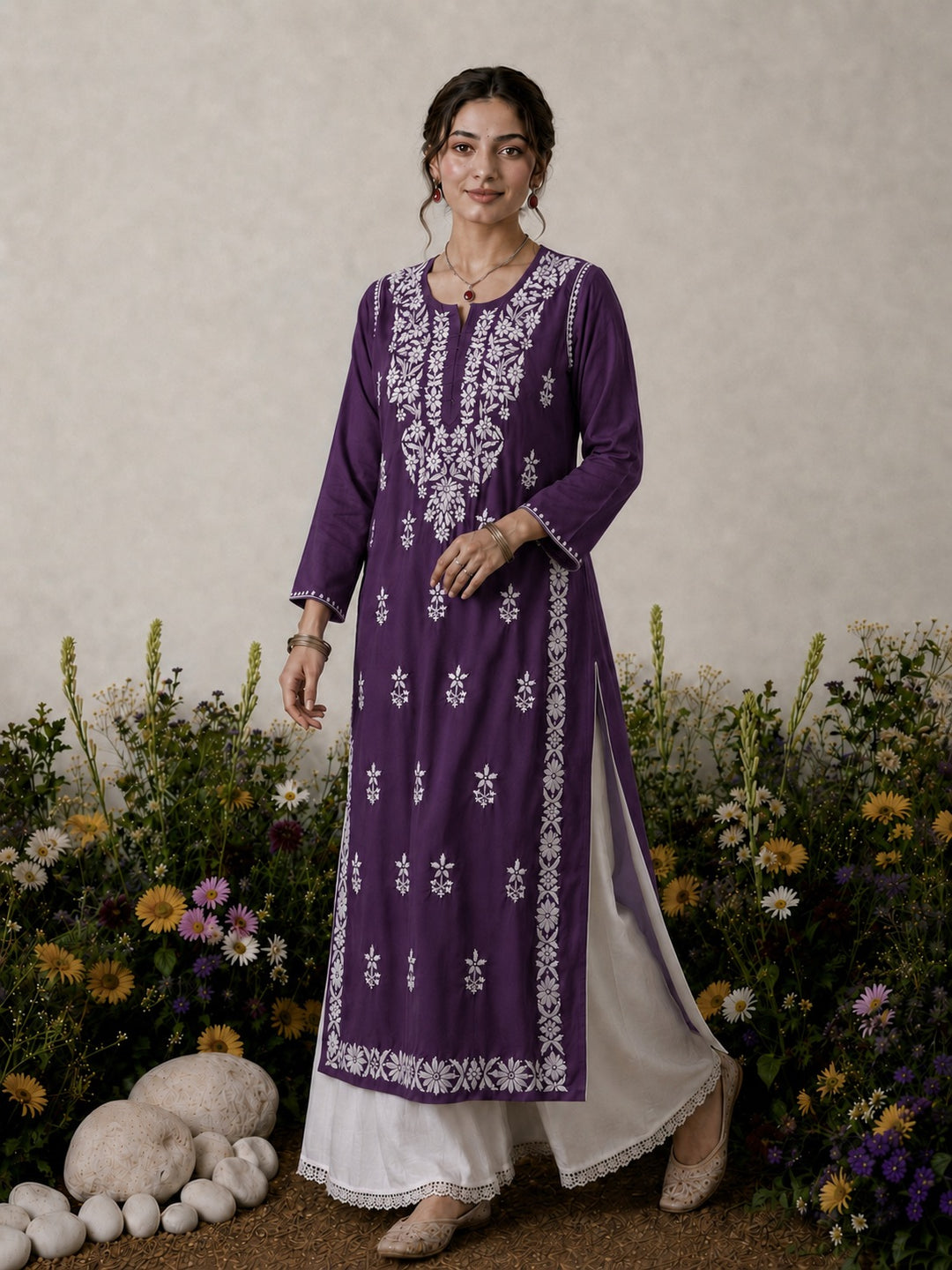 Lisa Chikankari Premium Modal Straight Kurta
