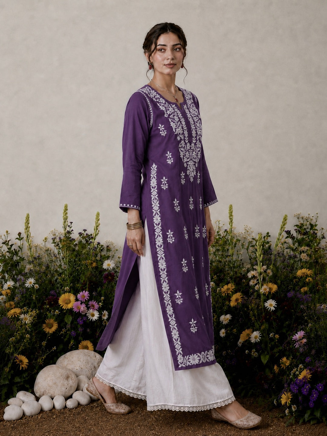 Lisa Chikankari Premium Modal Straight Kurta