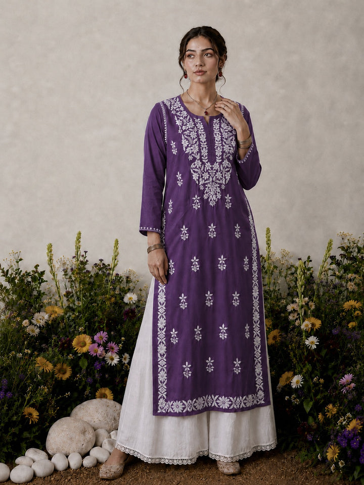 Lisa Chikankari Premium Modal Straight Kurta