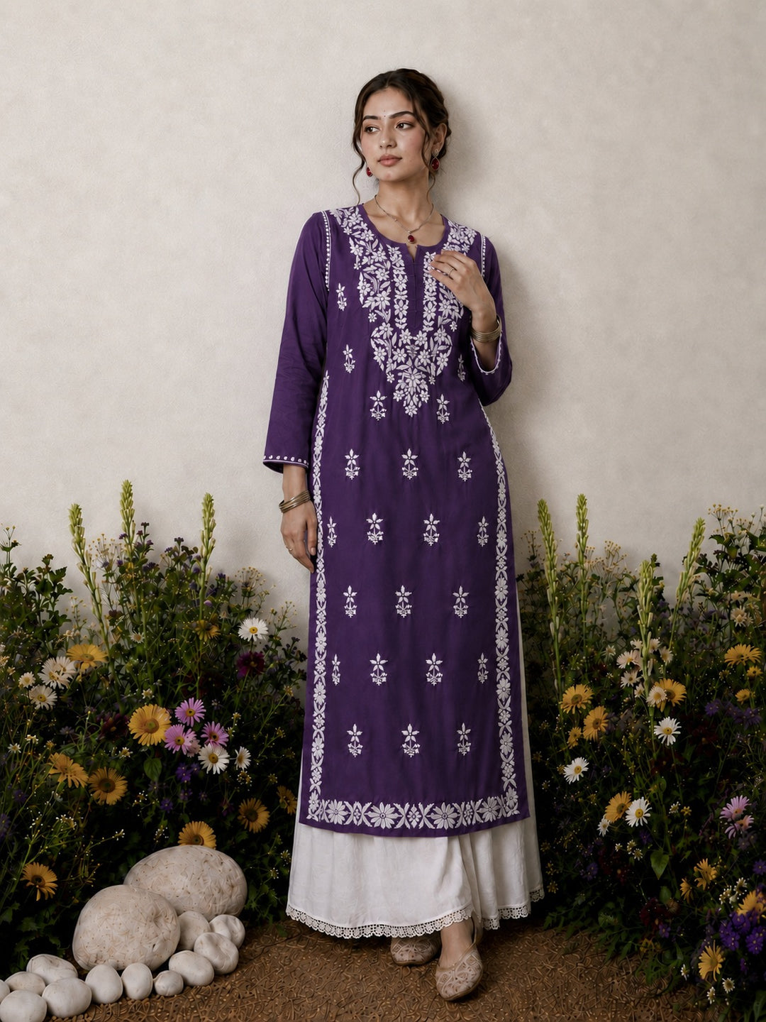 Lisa Chikankari Premium Modal Straight Kurta