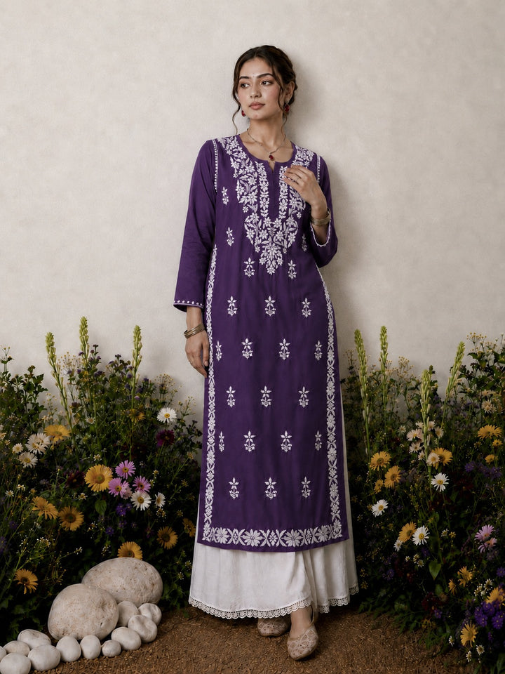 Lisa Chikankari Premium Modal Straight Kurta