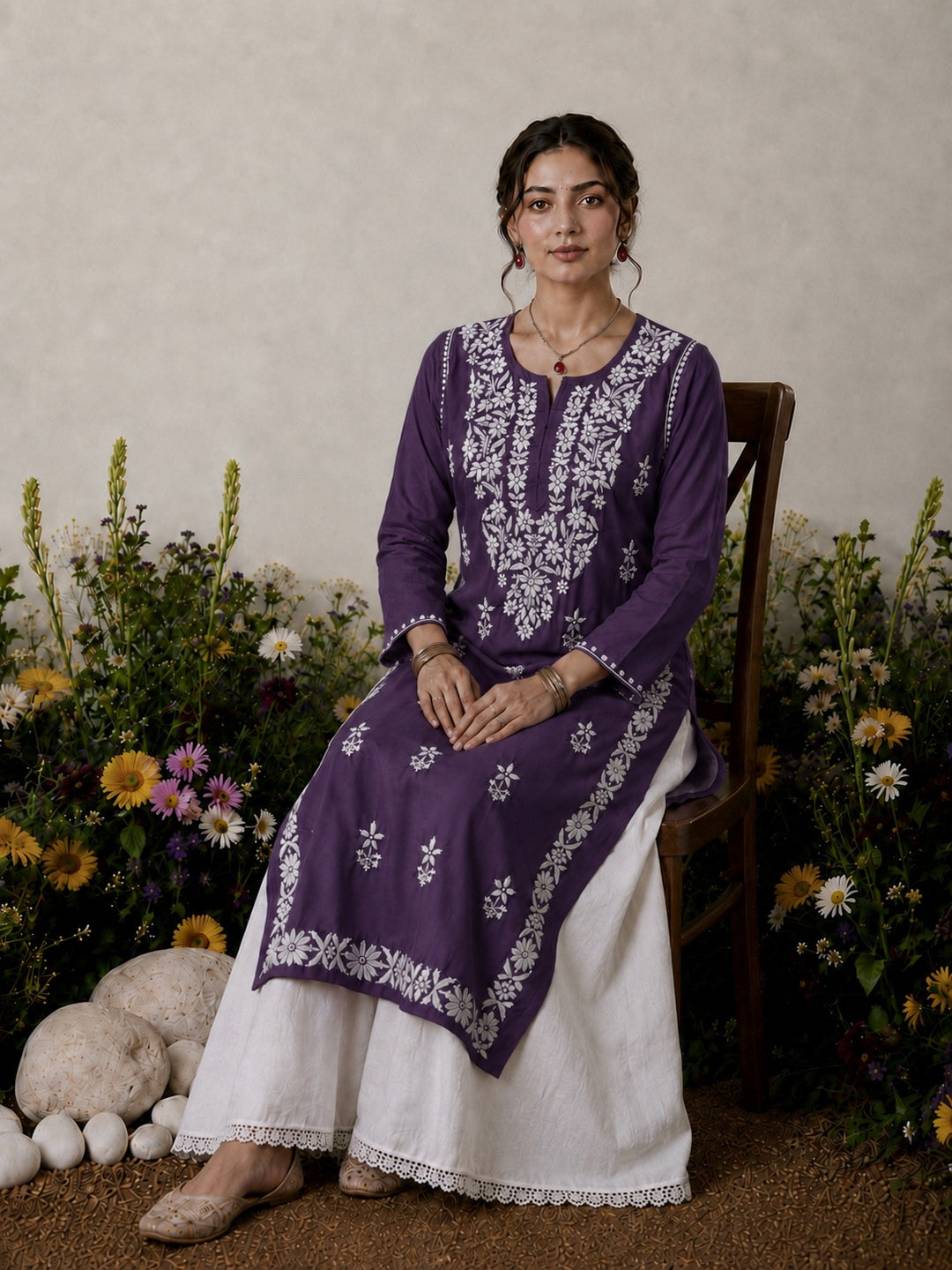 Lisa Chikankari Premium Modal Straight Kurta