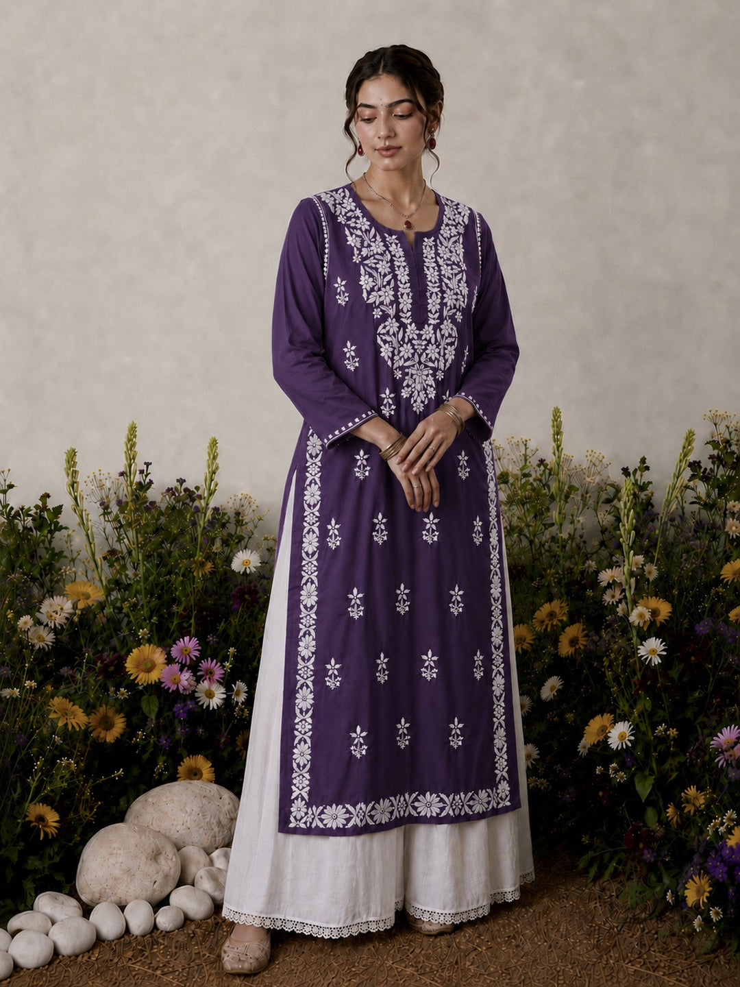 Lisa Chikankari Premium Modal Straight Kurta