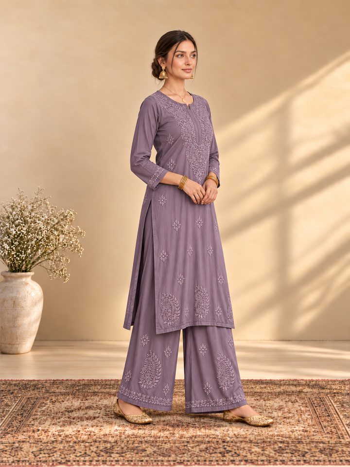 Maryam Chikankari Rayon Co-ord Set
