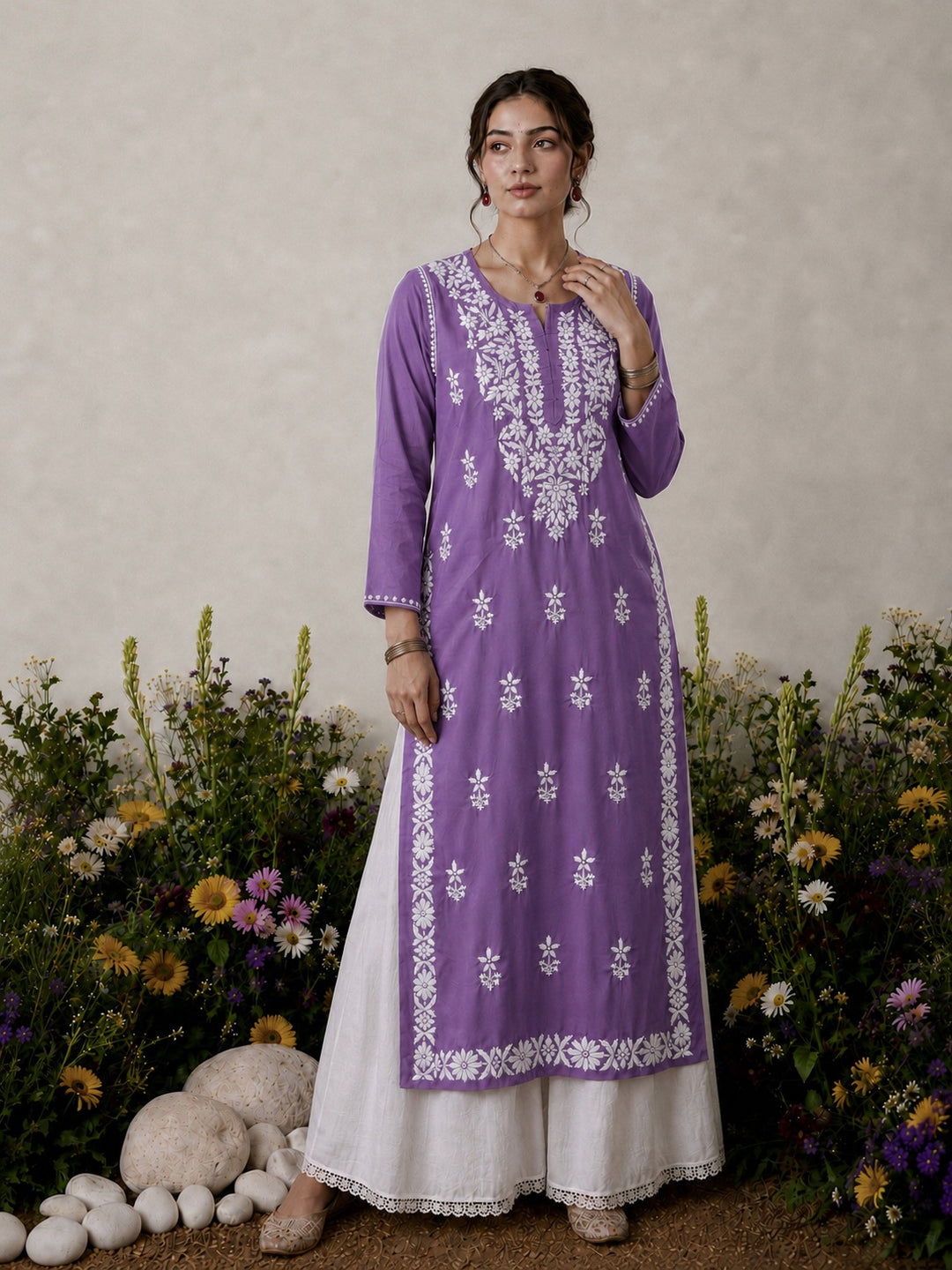 Lisa Chikankari Premium Modal Straight Kurta