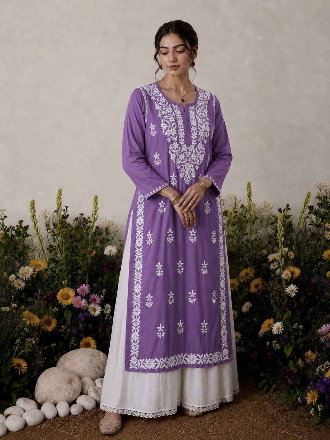 Lisa Chikankari Premium Modal Straight Kurta