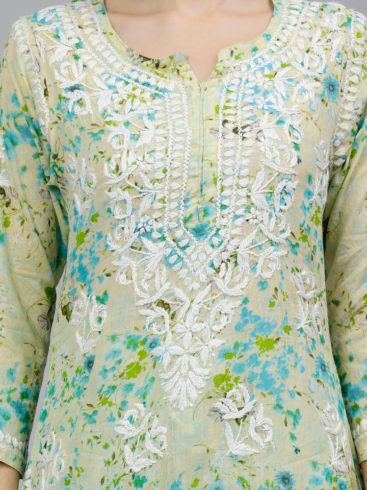 Manvi Mulmul Chikankari Printed Co-ord Set