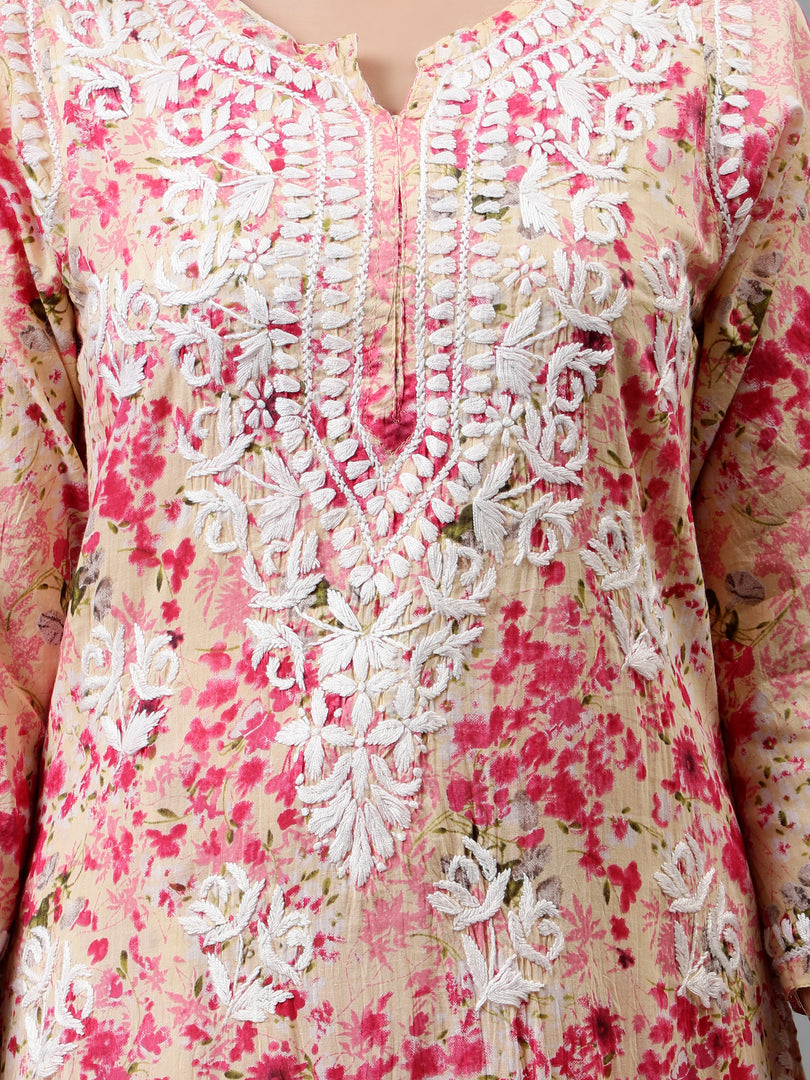 Manvi Mulmul Chikankari Printed Co-ord Set