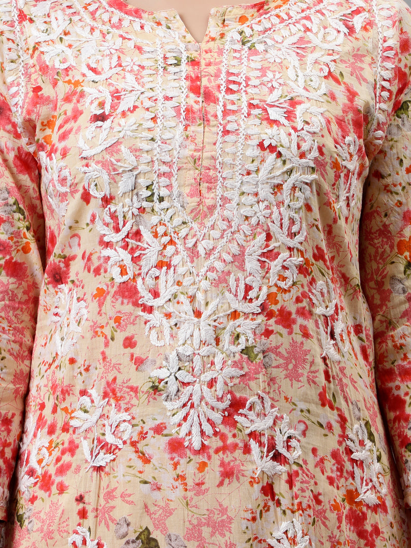 Manvi Mulmul Chikankari Printed Co-ord Set