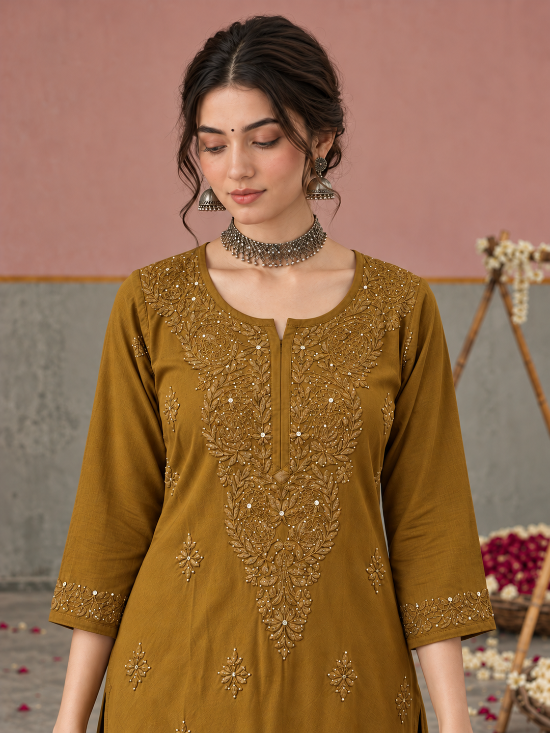 Avika Rayon Chikankari Mukaish Co-ord Set