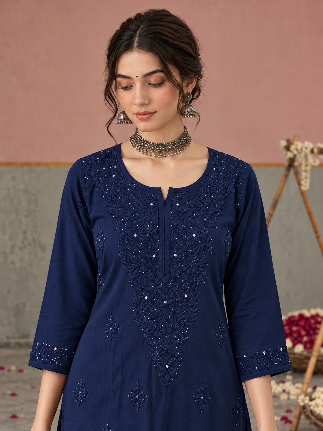 Avika Rayon Chikankari Mukaish Co-ord Set