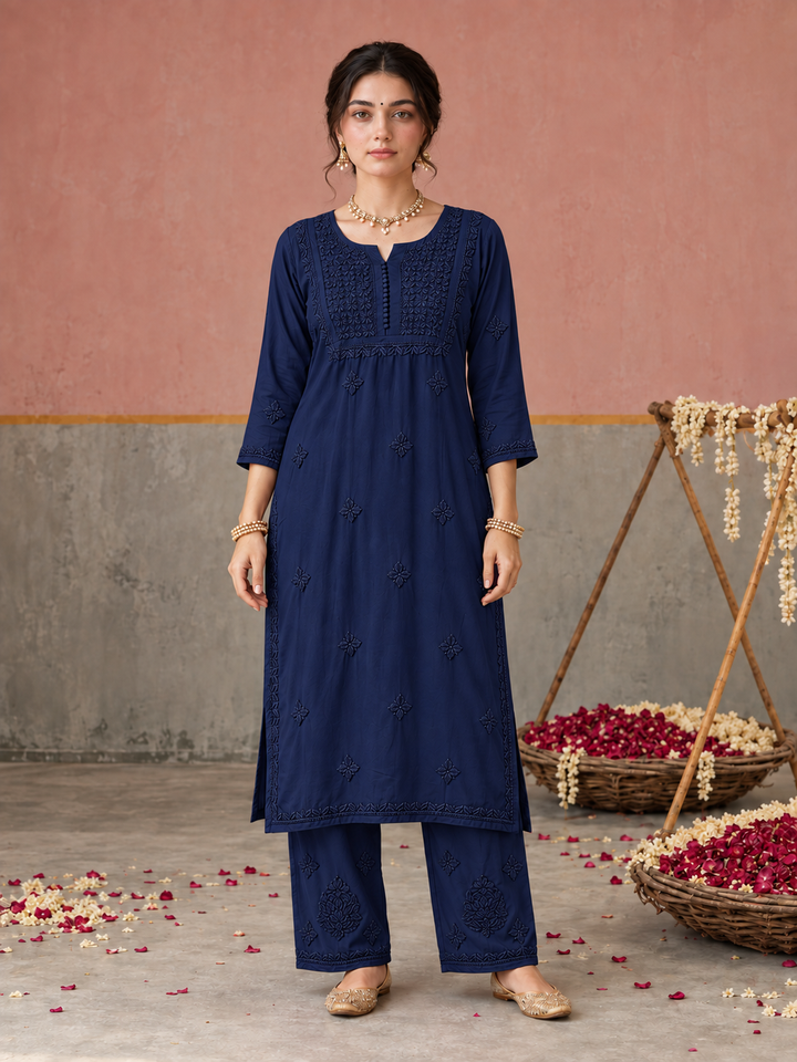 Lajja Chikankari Rayon Co-ord Set
