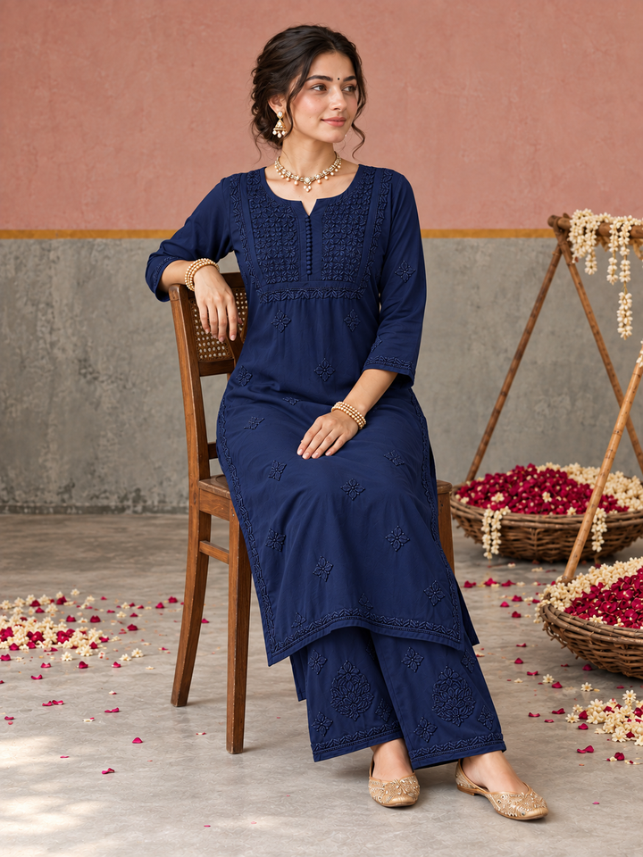 Lajja Chikankari Rayon Co-ord Set
