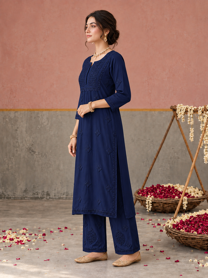 Lajja Chikankari Rayon Co-ord Set
