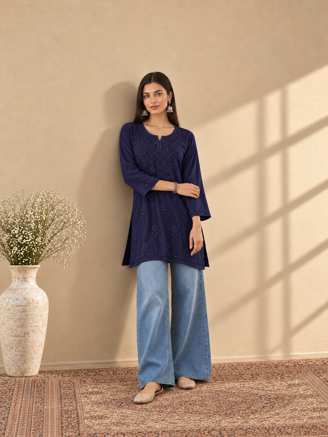 Akira Rayon Short Chikankari Kurti for Women