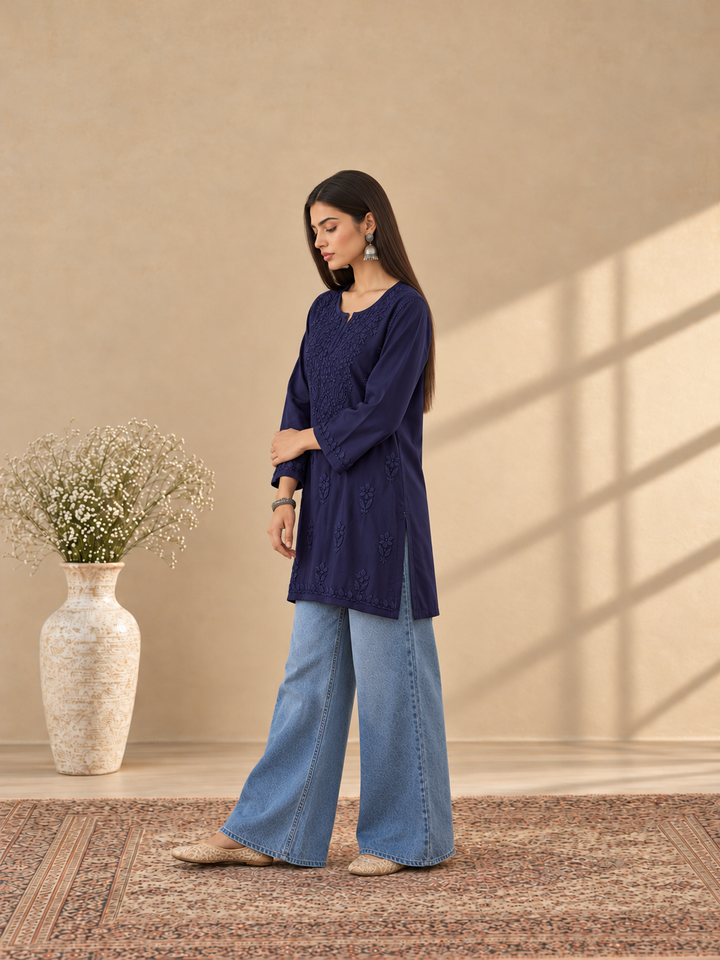 Akira Rayon Short Chikankari Kurti for Women