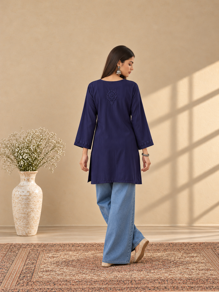Akira Rayon Short Chikankari Kurti for Women