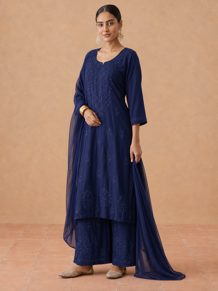 Kashish Rayon Chikankari Mukaish Co-ord Set