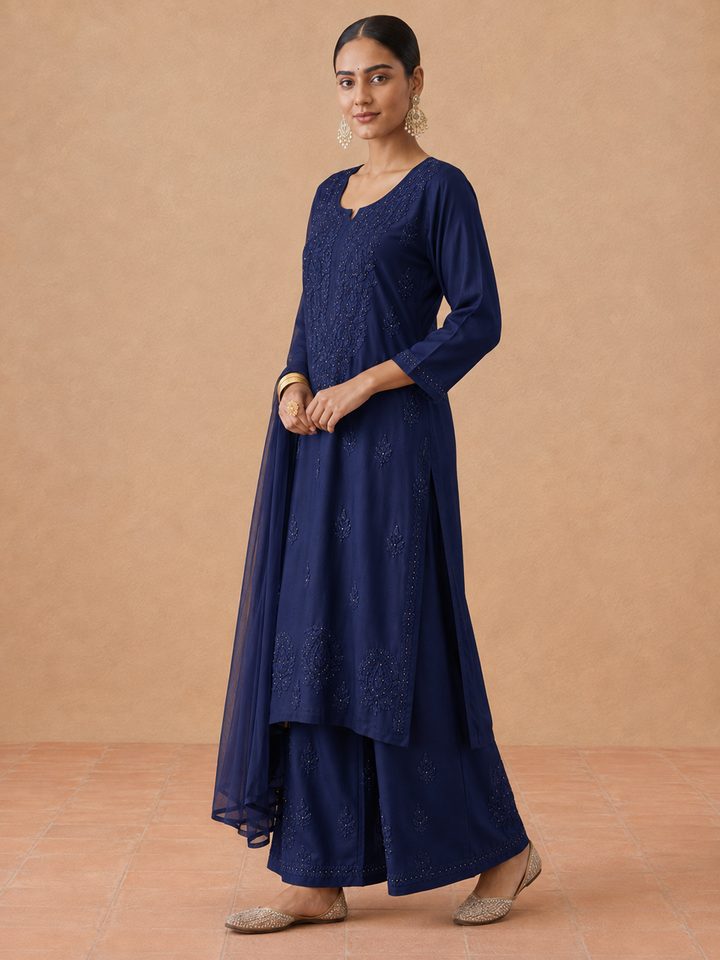 Kashish Rayon Chikankari Mukaish Co-ord Set