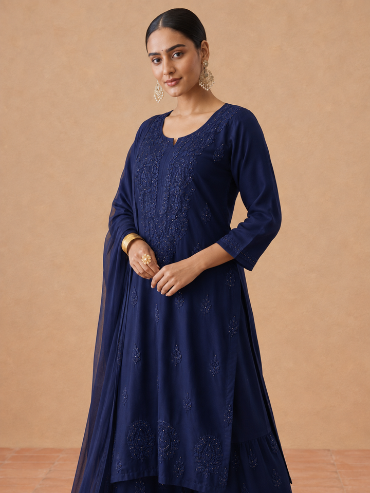 Kashish Rayon Chikankari Mukaish Co-ord Set