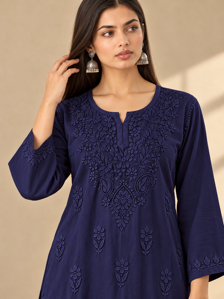 Akira Rayon Short Chikankari Kurti for Women