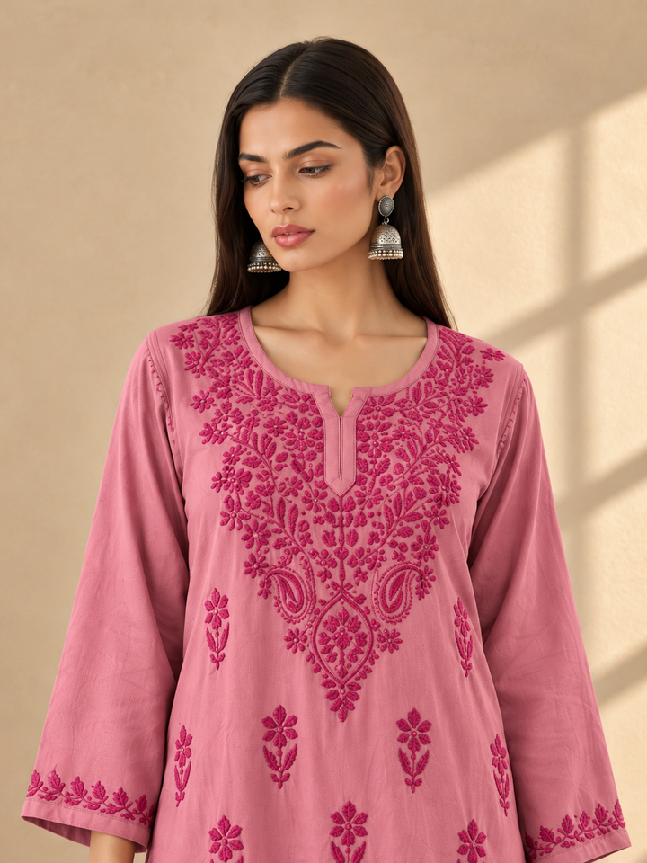 Akira Rayon Short Chikankari Kurti for Women