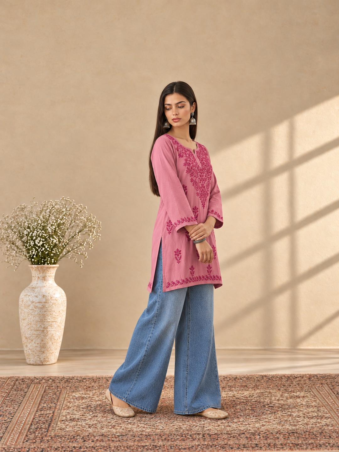 Akira Rayon Short Chikankari Kurti for Women