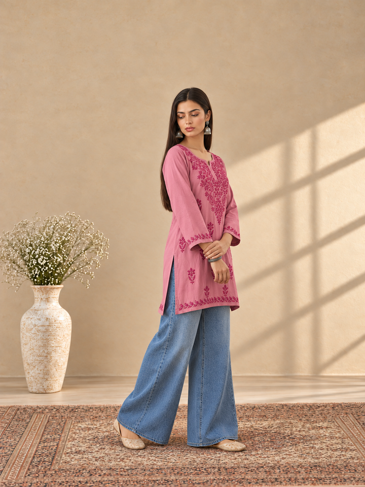 Akira Rayon Short Chikankari Kurti for Women