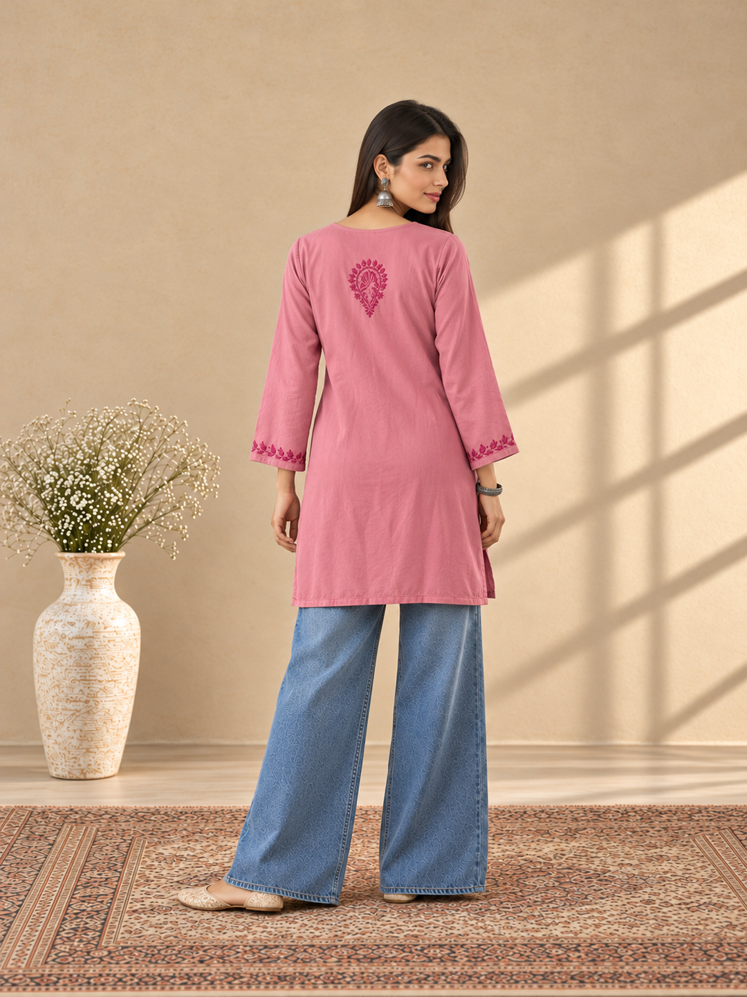 Akira Rayon Short Chikankari Kurti for Women
