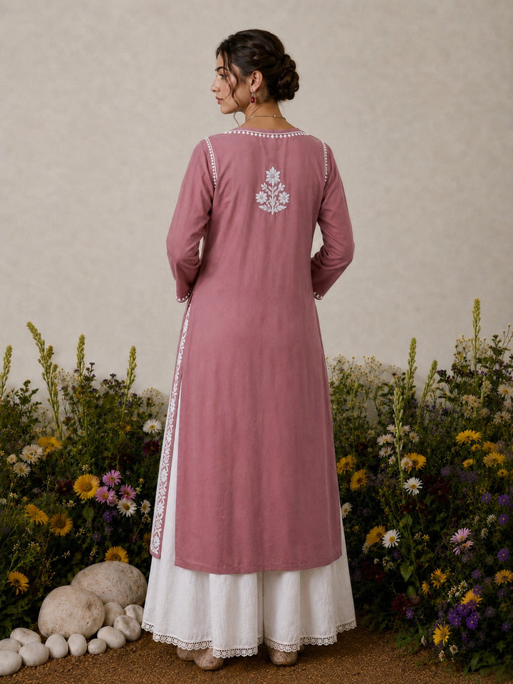 Lisa Chikankari Premium Modal Straight Kurta