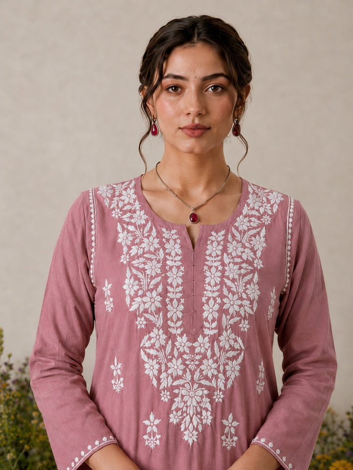 Lisa Chikankari Premium Modal Straight Kurta