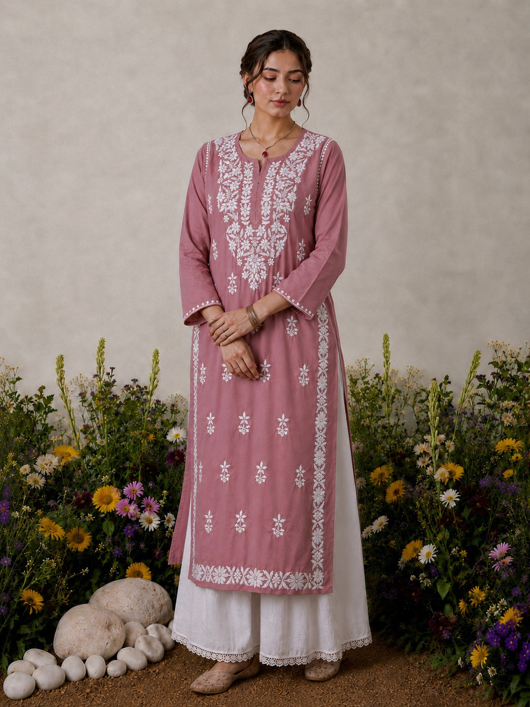 Lisa Chikankari Premium Modal Straight Kurta