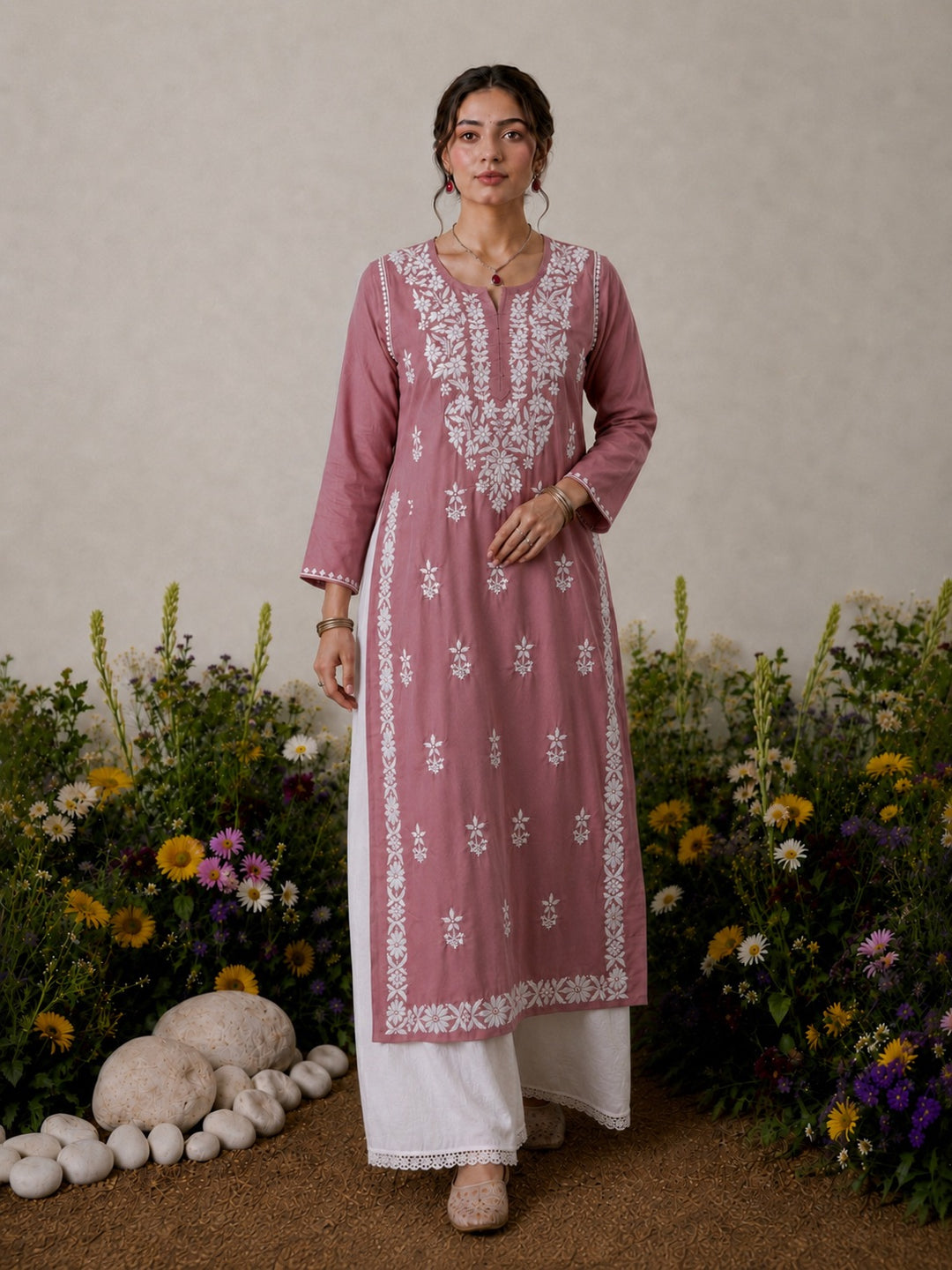 Lisa Chikankari Premium Modal Straight Kurta