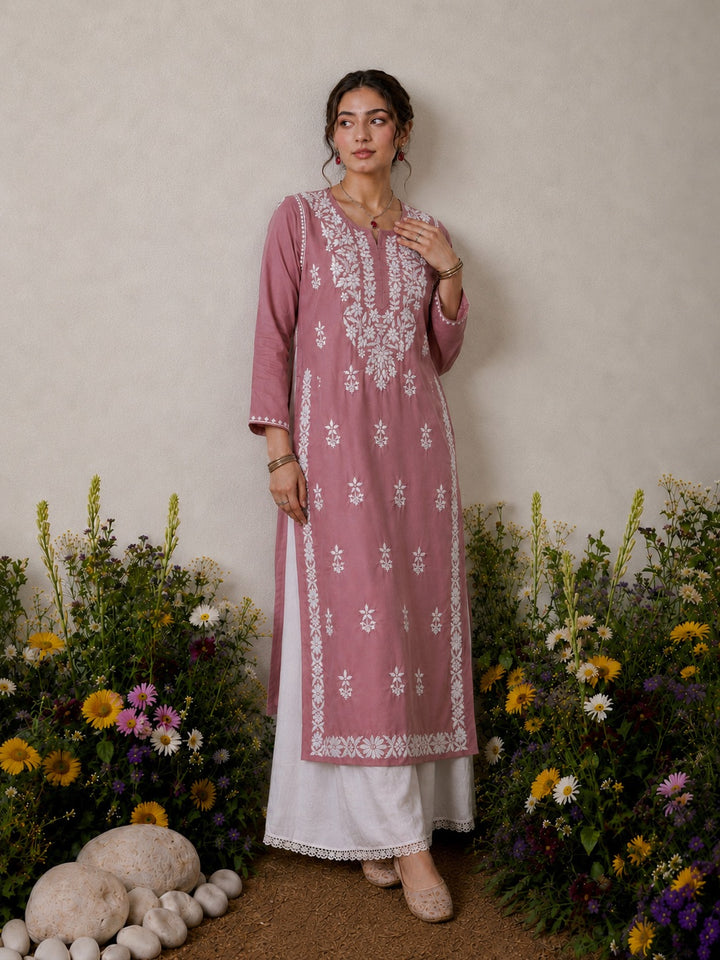 Lisa Chikankari Premium Modal Straight Kurta