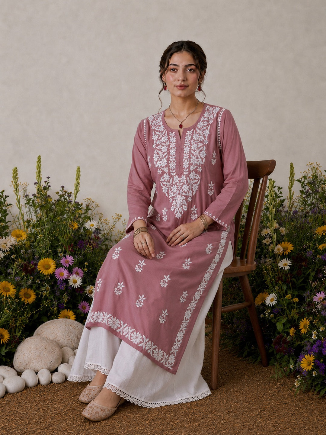Lisa Chikankari Premium Modal Straight Kurta