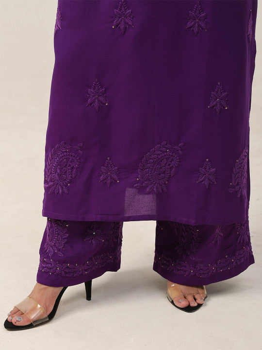 Avika Rayon Chikankari Mukaish Co-ord Set