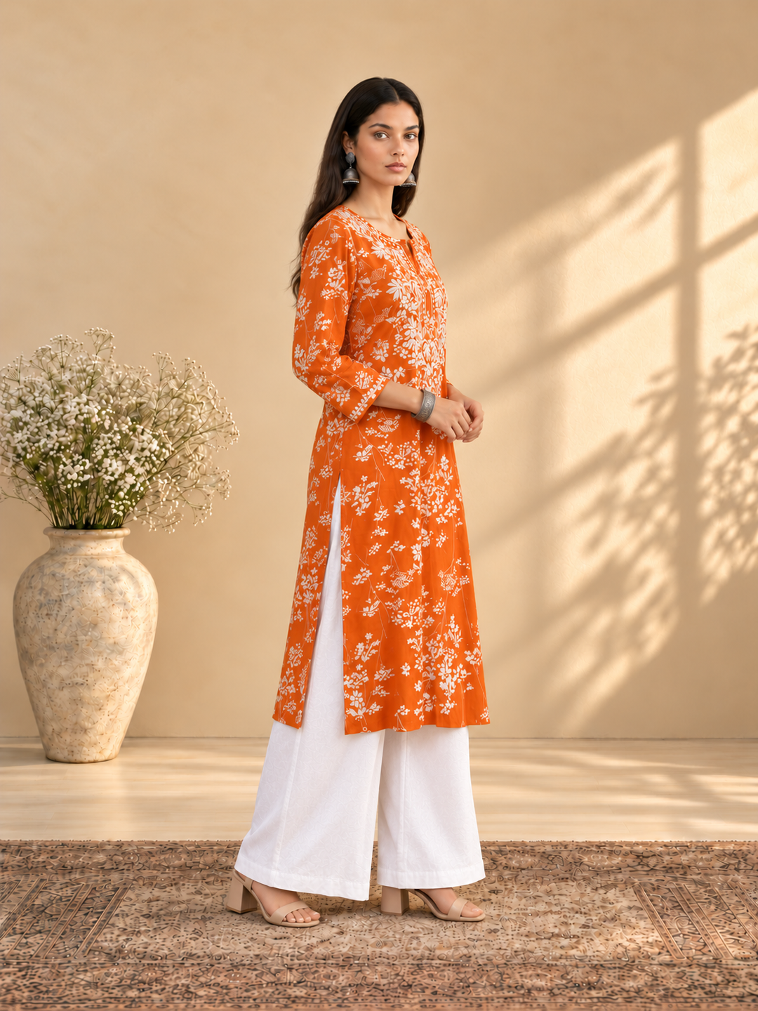 Zainab Chikankari Mulmul Straight Kurta