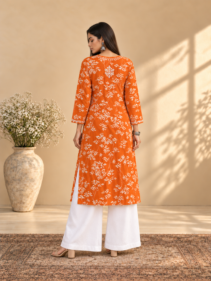 Zainab Chikankari Mulmul Straight Kurta
