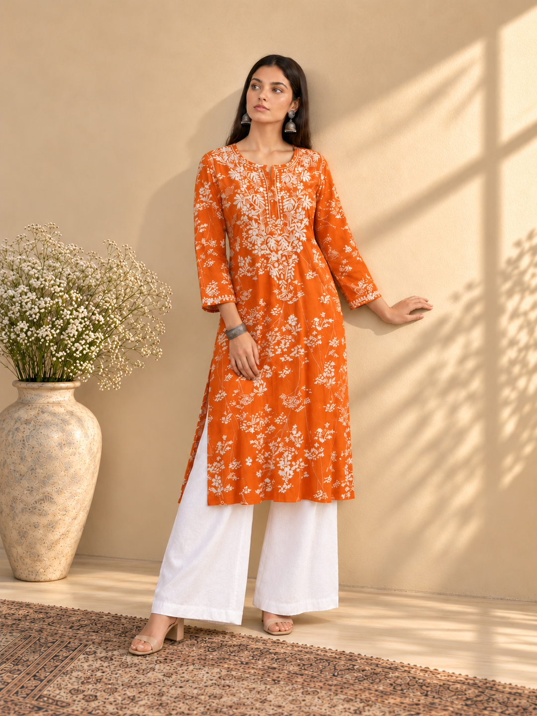 Zainab Chikankari Mulmul Straight Kurta