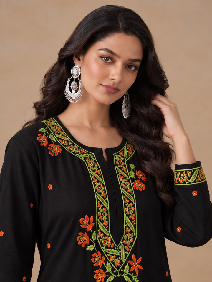 Hina Rayon Chikankari Rose Co-ord Set