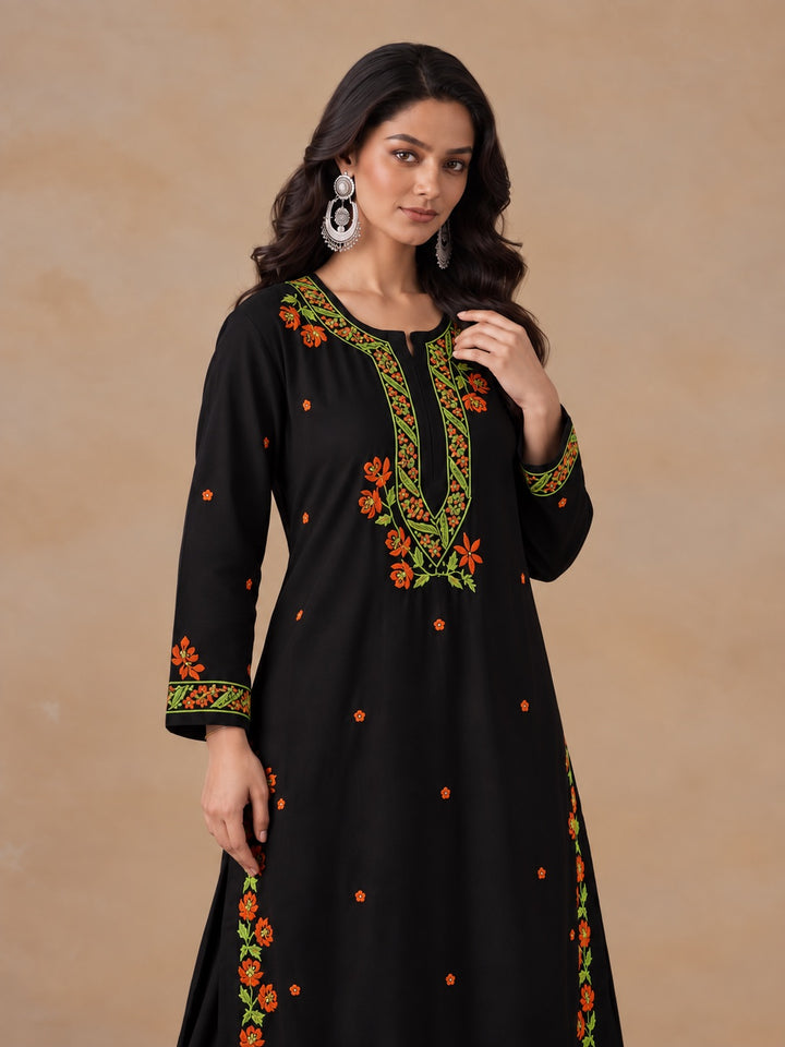 Hina Rayon Chikankari Rose Co-ord Set