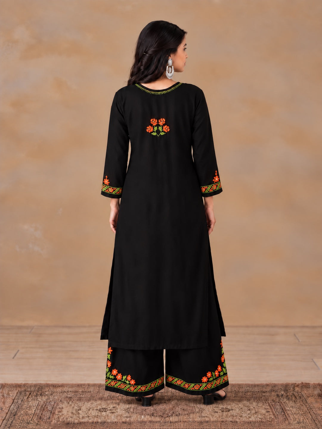 Hina Rayon Chikankari Rose Co-ord Set