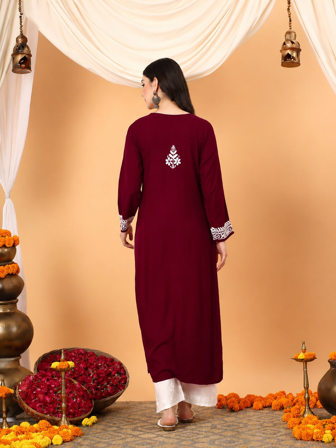 Tarini Rayon Chikankari Straight Kurta
