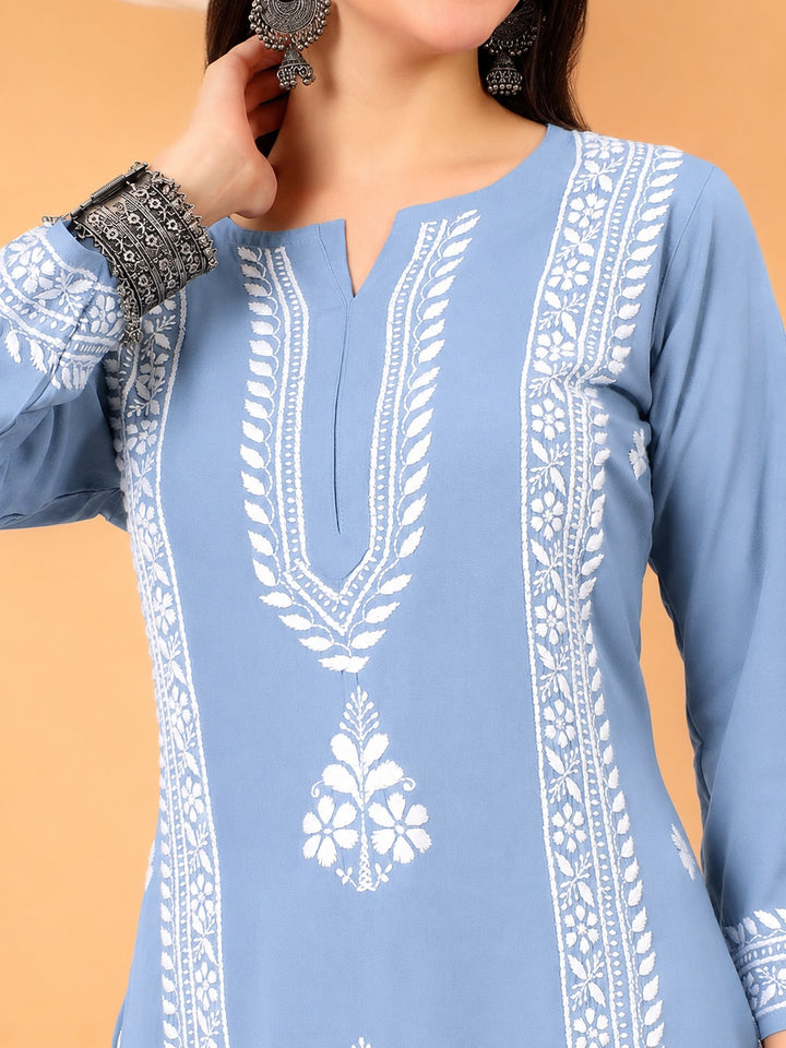Tarini Rayon Chikankari Straight Kurta